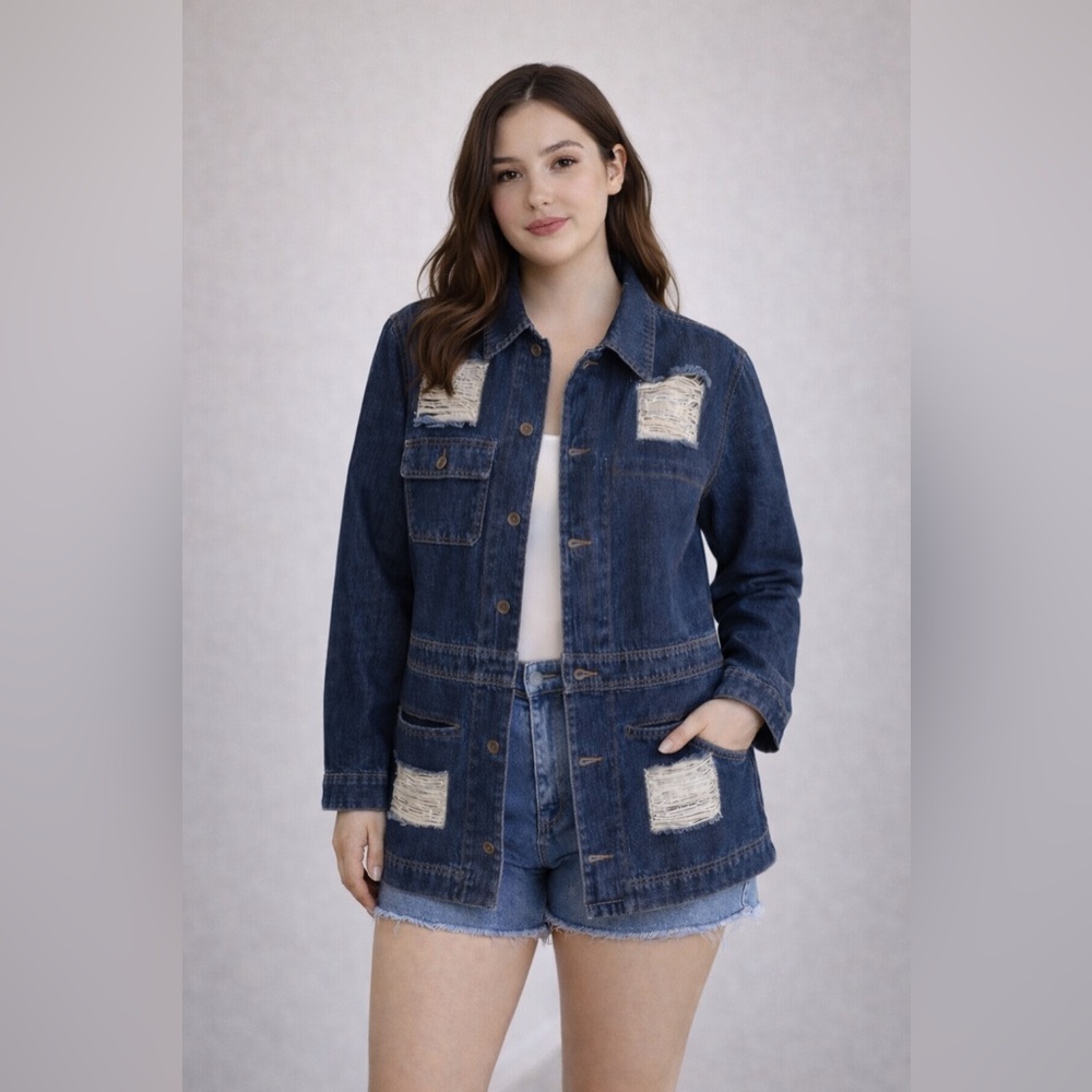 Miu Miu Blue Denim Jacket Size XL - Picture 2 of 12